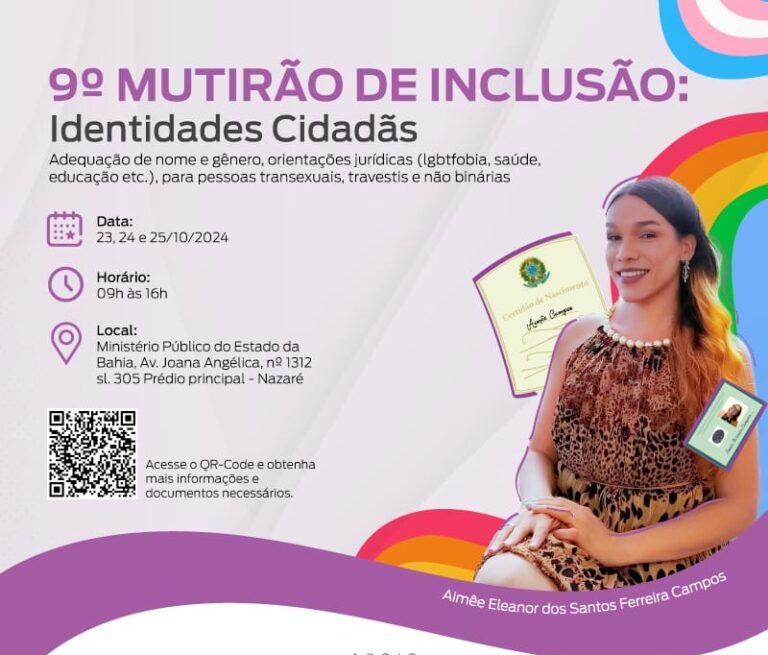 MPBA realiza mutirão de retificação de registro civil para pessoas trans